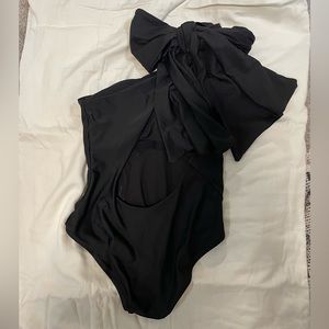 Pink Lily x SC&P Caitlin M Covington one shoulder tie swim